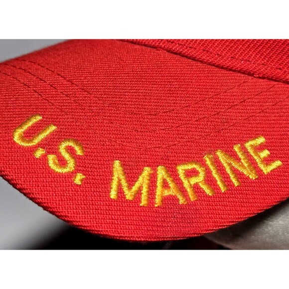 US Marine Corps USMC Hat U.S. Warriors Military Logo Seal Patch Red Baseball Cap - Picture 6 of 11